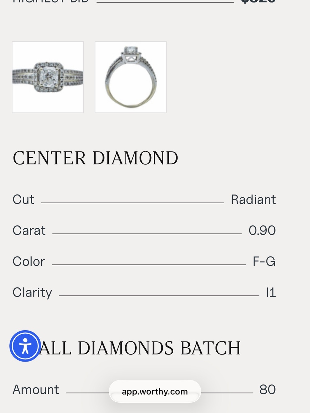 Radiant Cut Bridal Set Ring in White (0.90 CT)